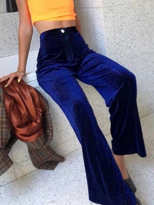 Calça Casual Feminina Com Cintura Alta E Cintura Alta