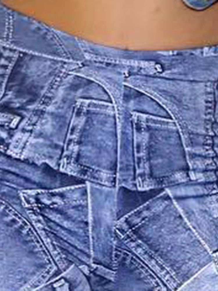 Calça Casual Feminina Com Estampa Meio Da Calça E Cintura Alta
