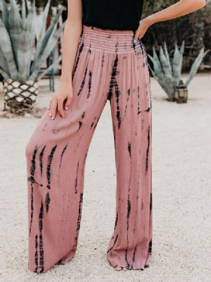 Calça Casual Feminina Com Impressão Solta De Cintura Alta E Cintura Alta