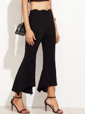 Calça Casual Feminina Com Zíper Solto E Aberto Até O Tornozelo