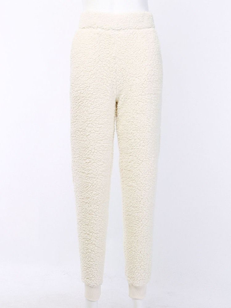 Calça Casual Feminina Liso Médio Cintura Média Panturrilha