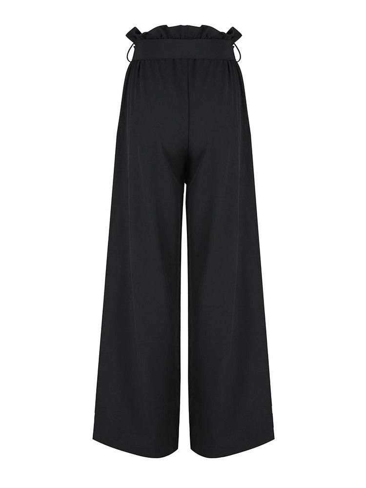 Calça Casual Feminina Liso Solta Com Corda