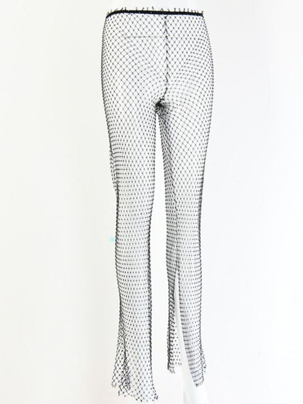 Calça Casual Feminina Liso Solto De Malha Completa