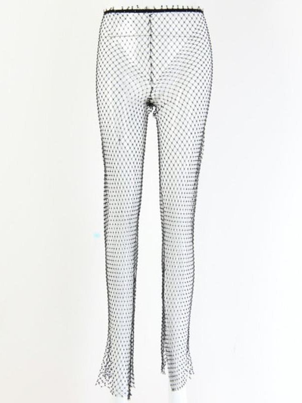 Calça Casual Feminina Liso Solto De Malha Completa