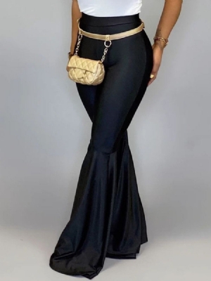 Calça Casual Feminina Magra Comprimento Total Bellbottoms