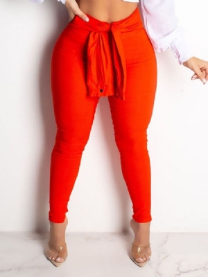 Calça Casual Feminina Simples De Renda Magra