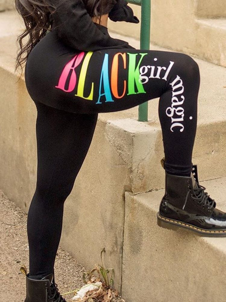 Calça Casual Feminina Skinny Color Block Completa