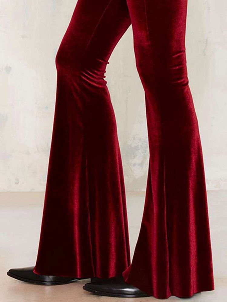 Calça Casual Feminina Slim Bellbottoms De Cintura Alta