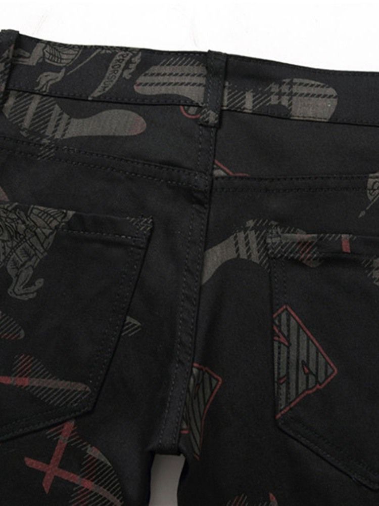 Calça Casual Four Seasons Com Estampa Masculina De Cintura Média