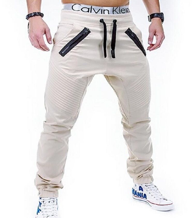 Calça Casual Lisa Reta Fina De Renda Masculina Oliva Casual