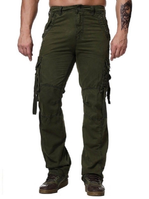 Calça Casual Masculina De Botão Liso Four Seasons