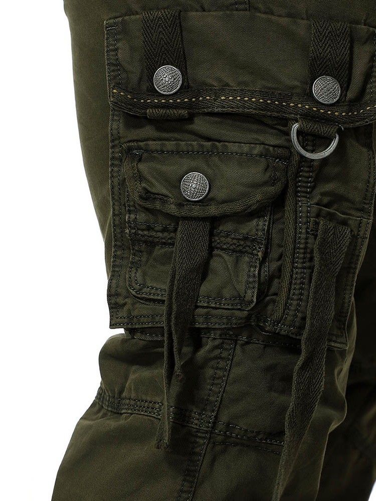 Calça Casual Masculina De Botão Liso Four Seasons
