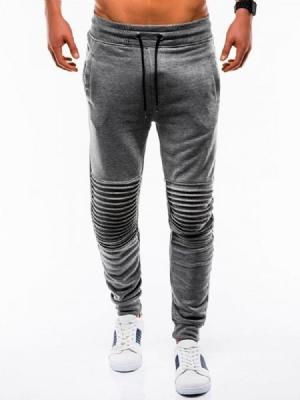 Calça Casual Masculina De Cintura Média Com Bolso Liso