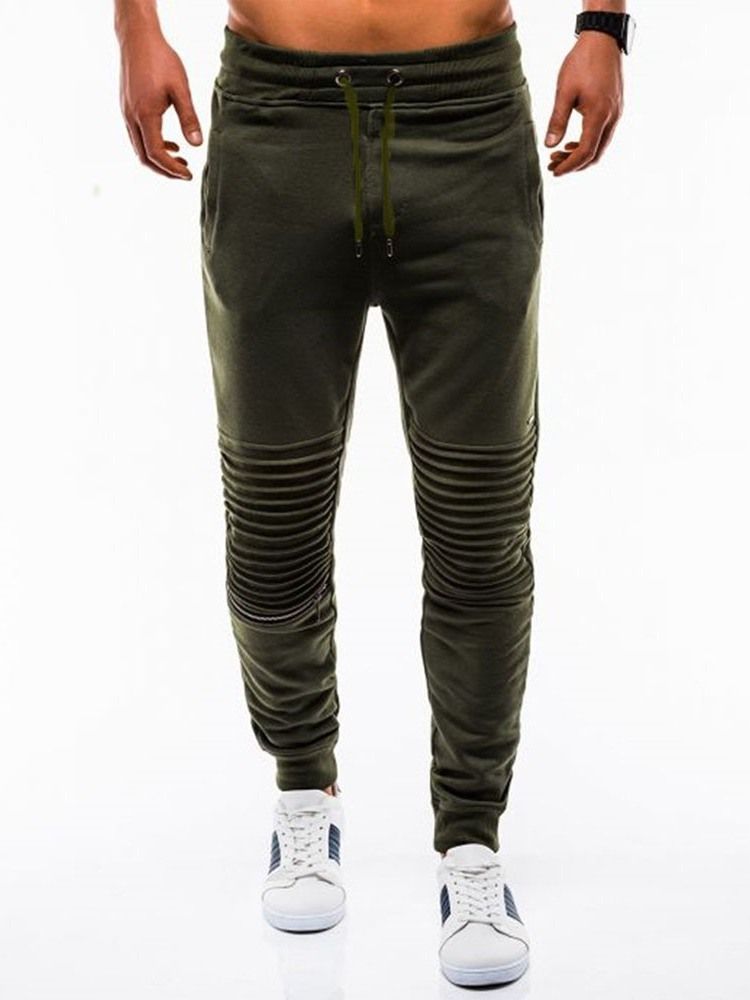 Calça Casual Masculina De Cintura Média Com Bolso Liso