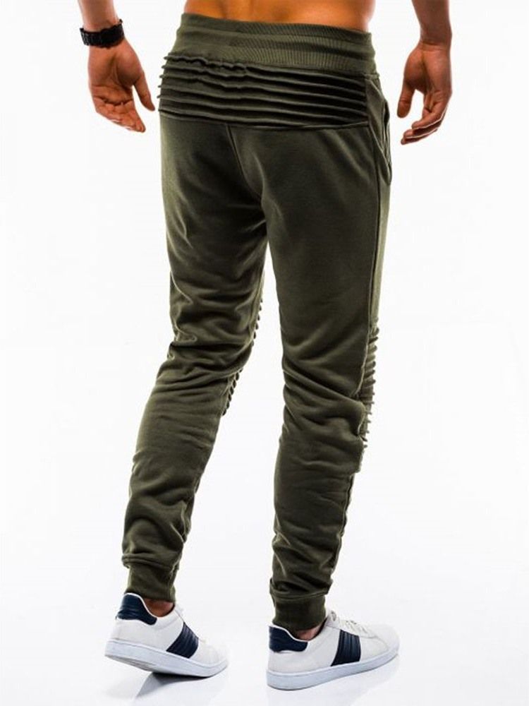 Calça Casual Masculina De Cintura Média Com Bolso Liso