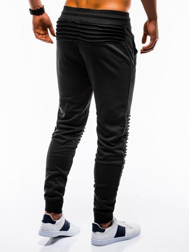 Calça Casual Masculina De Cintura Média Com Bolso Liso