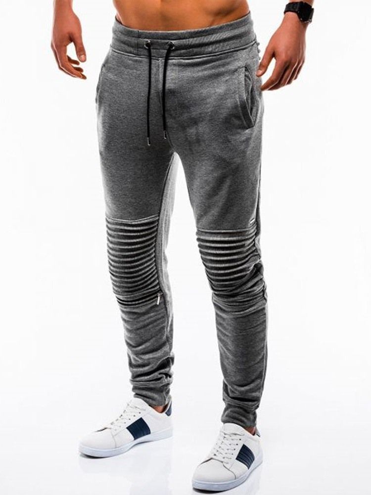 Calça Casual Masculina De Cintura Média Com Bolso Liso
