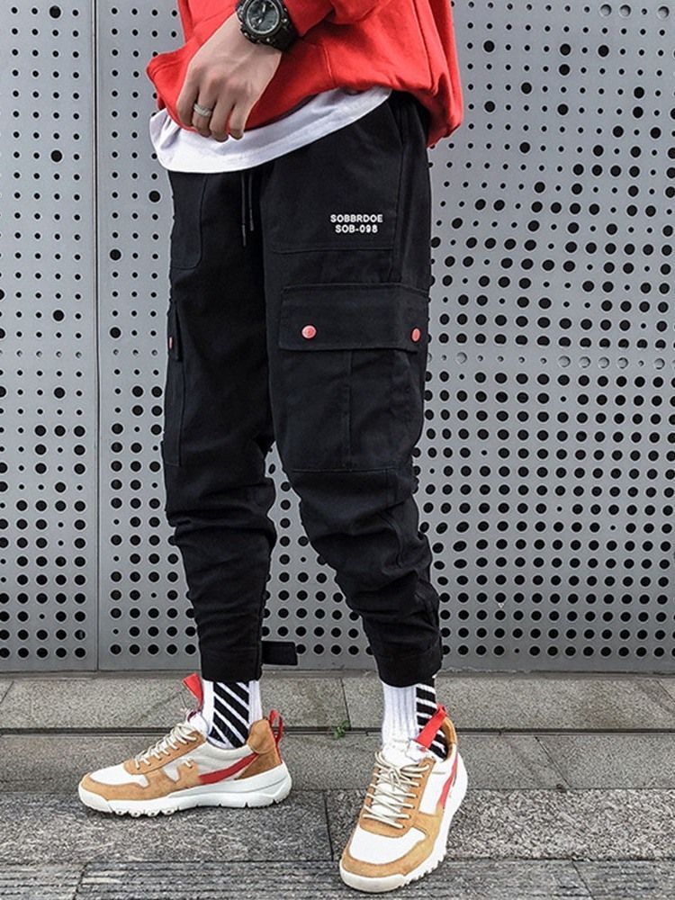 Calça Casual Masculina Colorida Camuflagem De Bolso