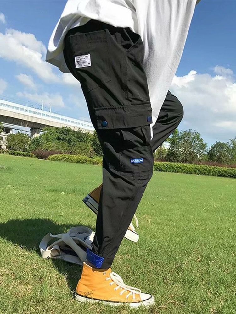 Calça Casual Masculina Com Bolso Carta
