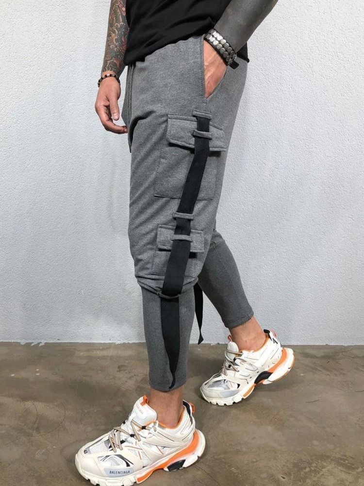 Calça Casual Masculina Com Cintura Média