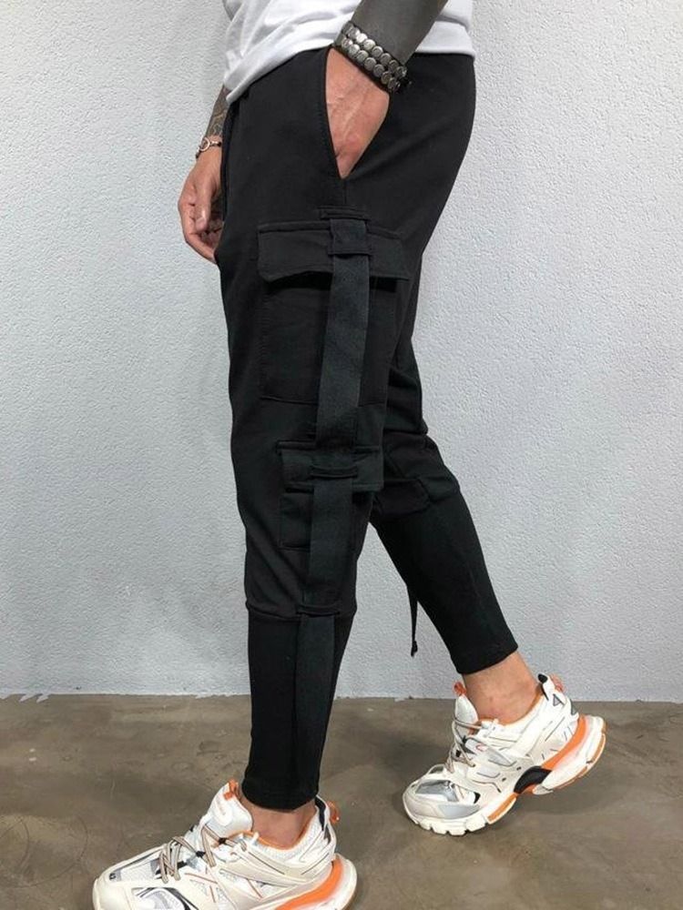 Calça Casual Masculina Com Cintura Média