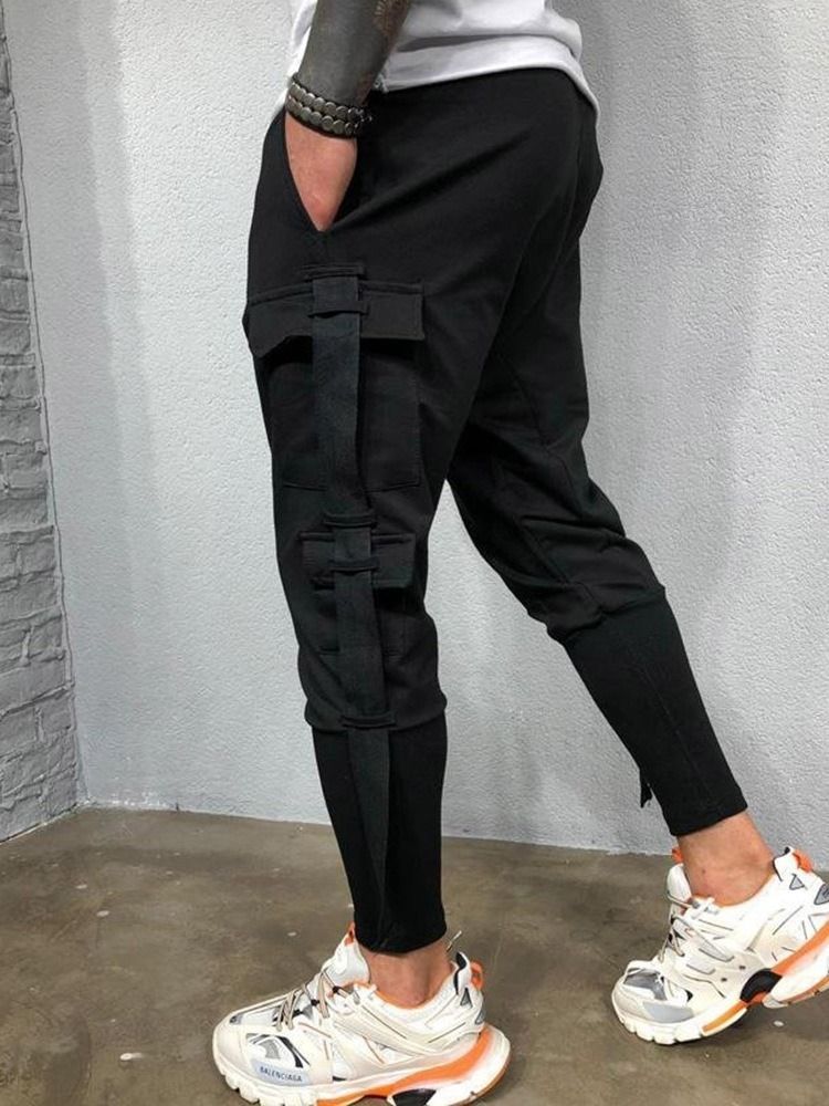 Calça Casual Masculina Com Cintura Média