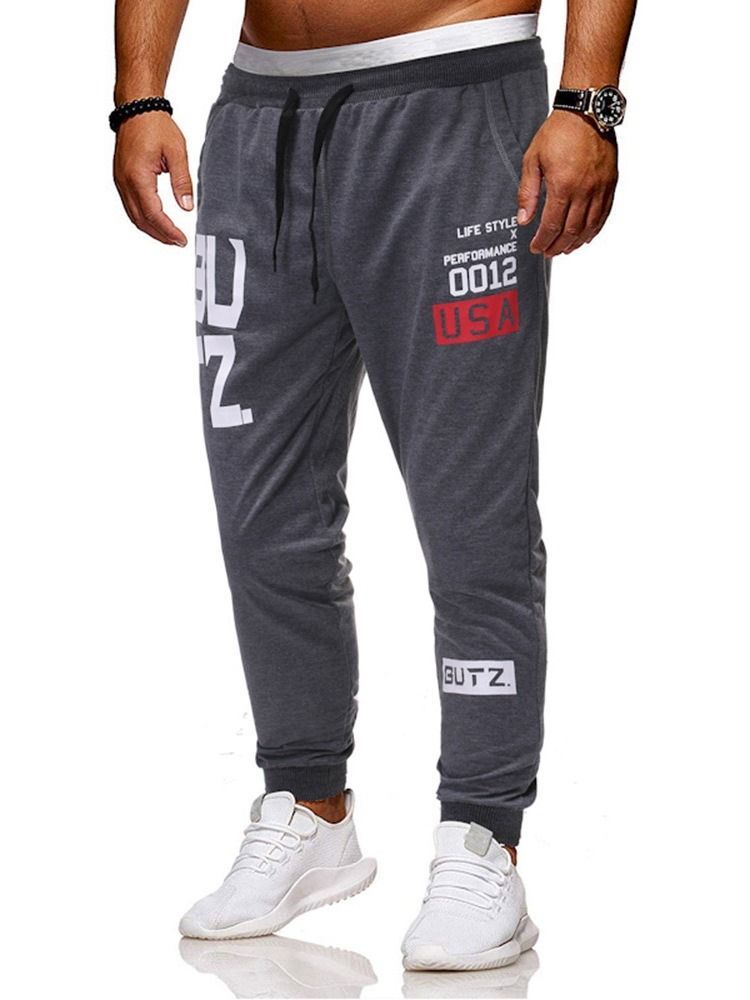 Calça Casual Masculina Com Cintura Média