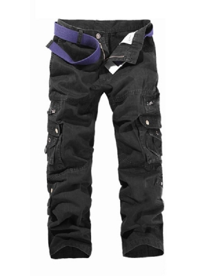 Calça Casual Masculina Com Zíper De Bolso