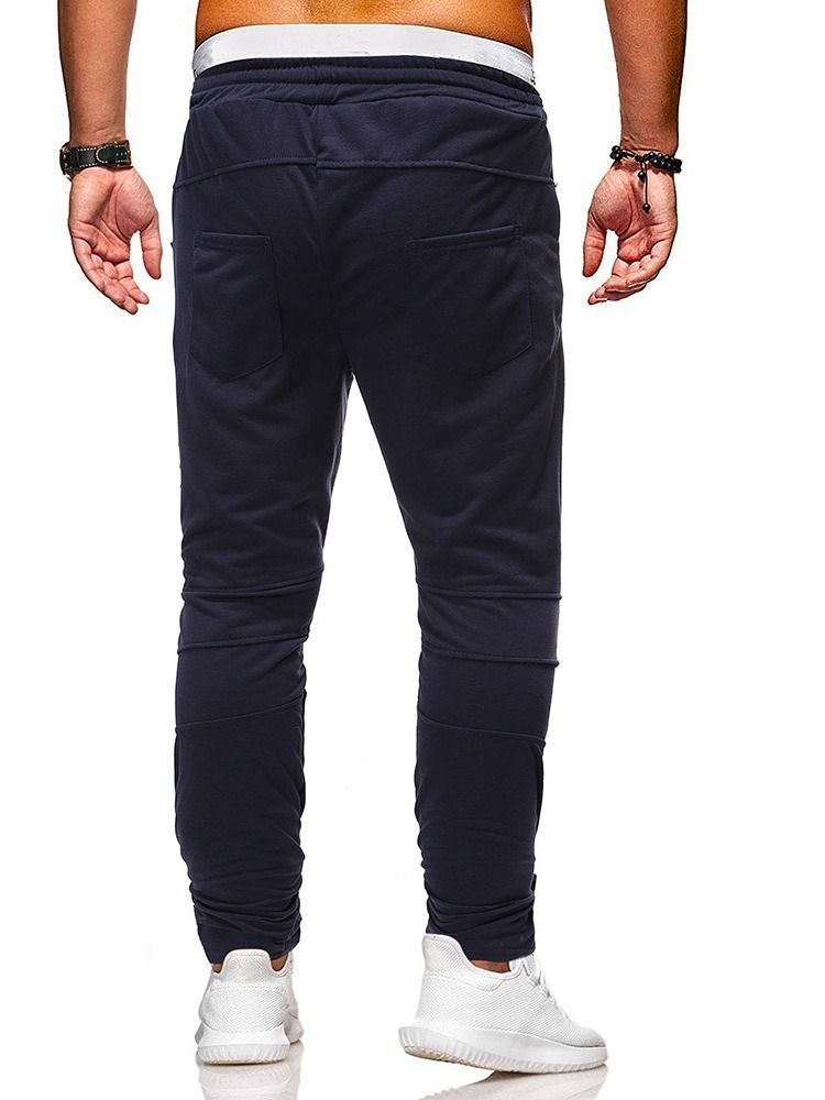 Calça Casual Masculina Lisa Com Cordões Harem
