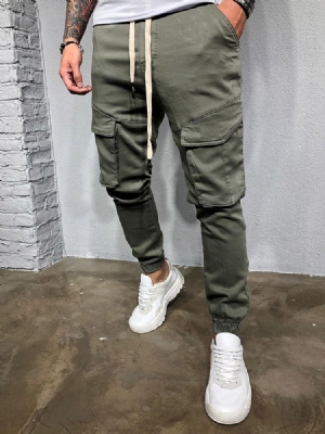 Calça Casual Masculina De Macacão Four Seasons Com Cordões Simples
