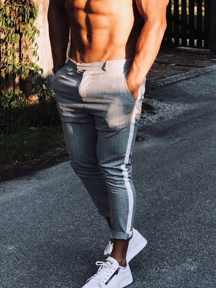 Calça Casual Masculina Pocket Stripe Fall Zipper