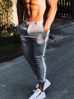Calça Casual Masculina Pocket Stripe Fall Zipper