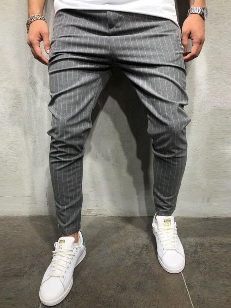 Calça Casual Masculina Pocket Stripe Fall Zipper
