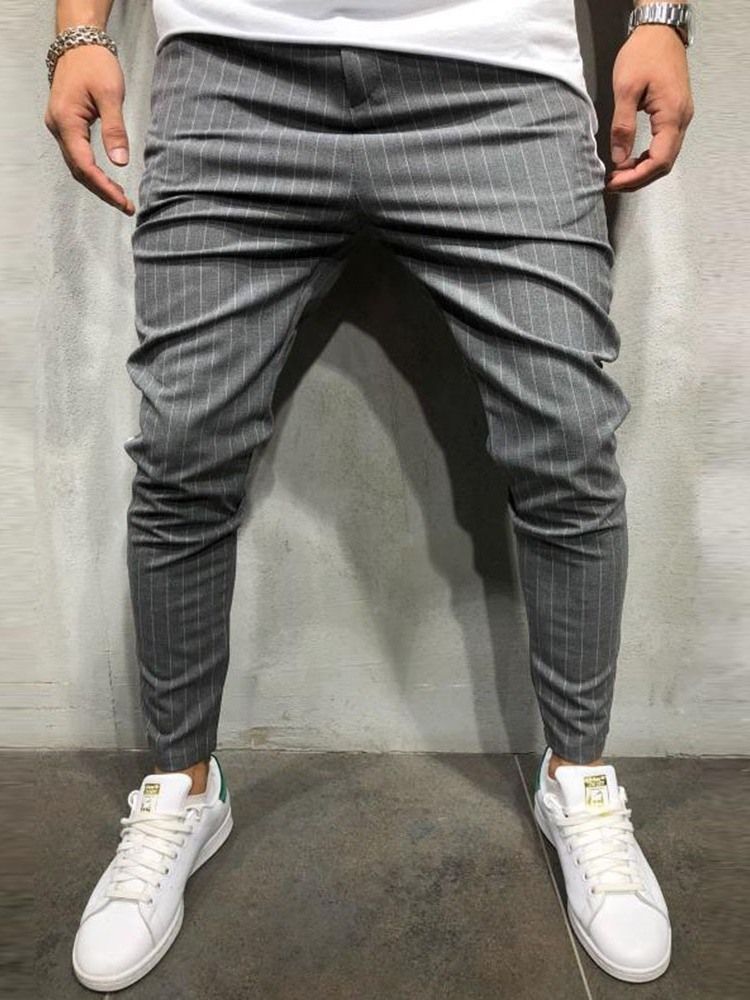 Calça Casual Masculina Pocket Stripe Fall Zipper