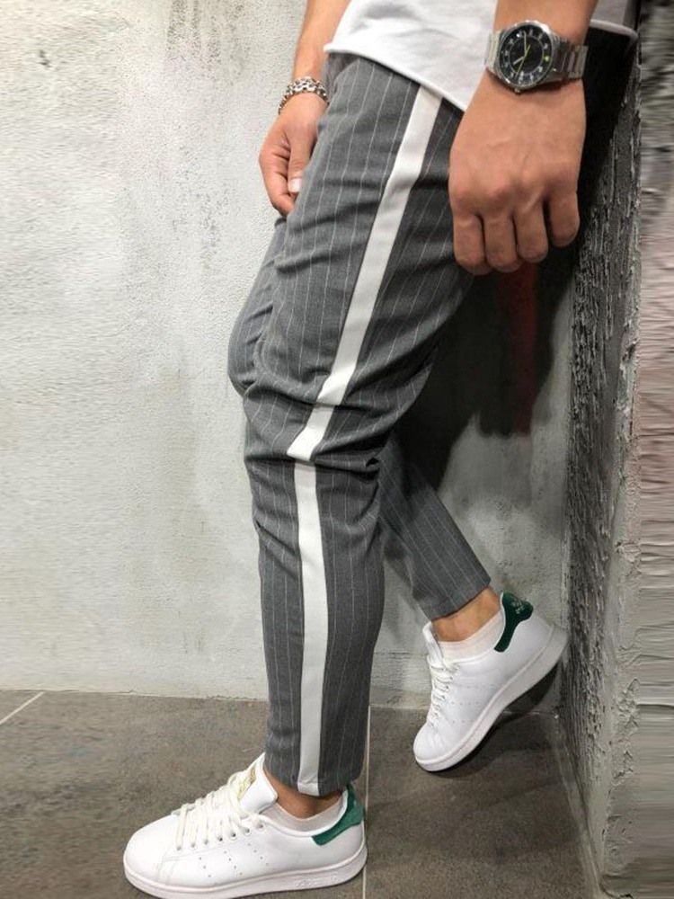Calça Casual Masculina Pocket Stripe Fall Zipper