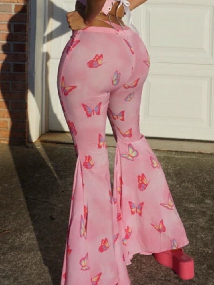 Calça Feminina Animal Slim Com Estampa Baixa De Cintura