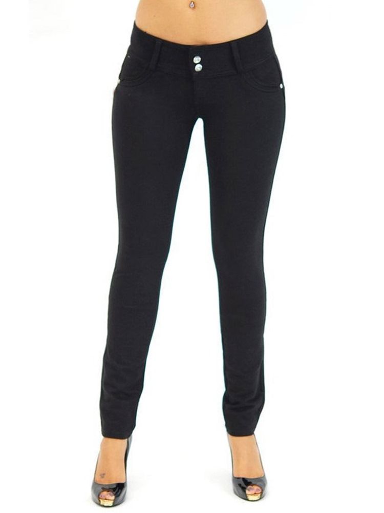 Calça Feminina Skinny Button