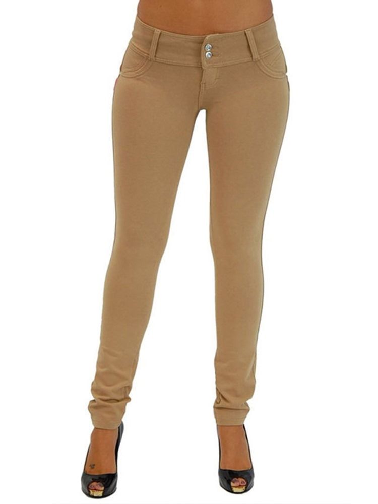 Calça Feminina Skinny Button