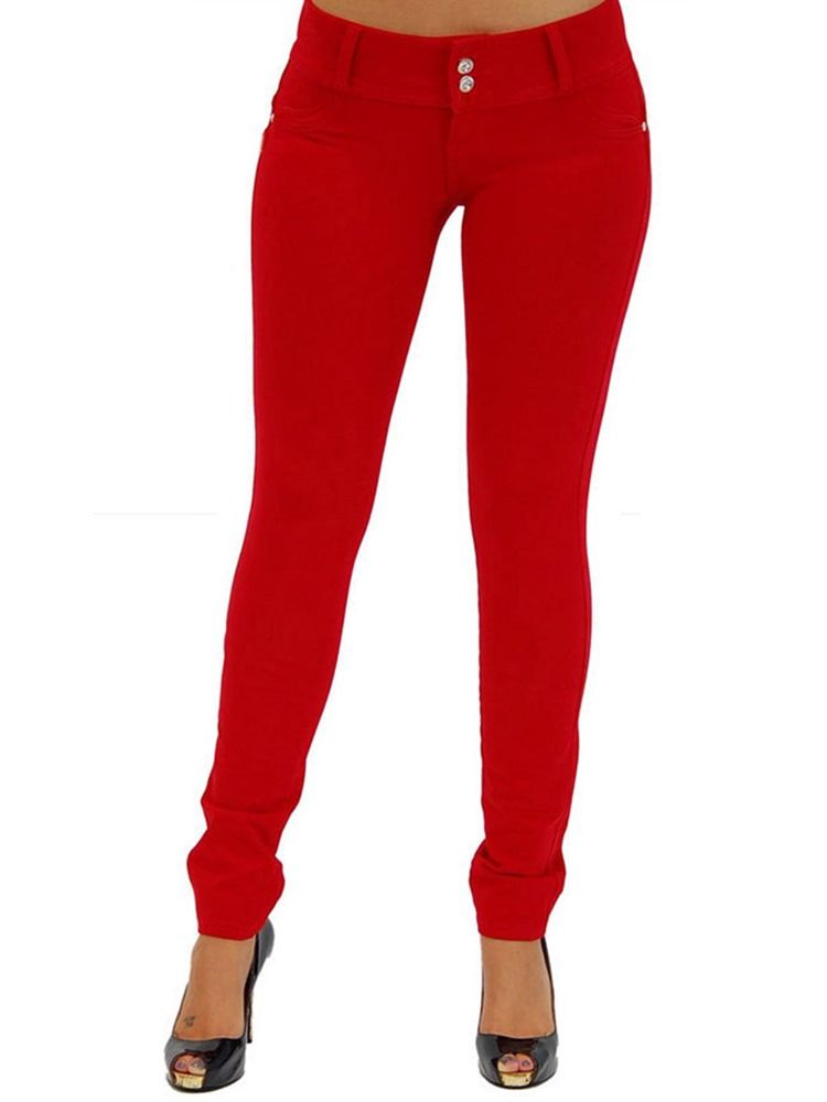 Calça Feminina Skinny Button