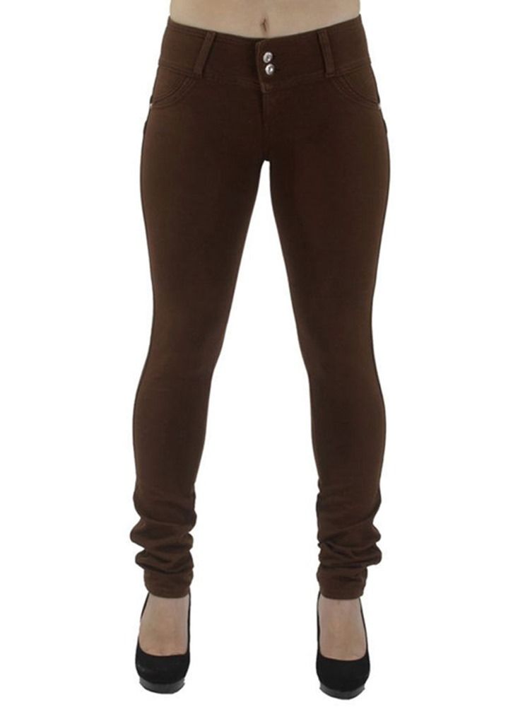 Calça Feminina Skinny Button