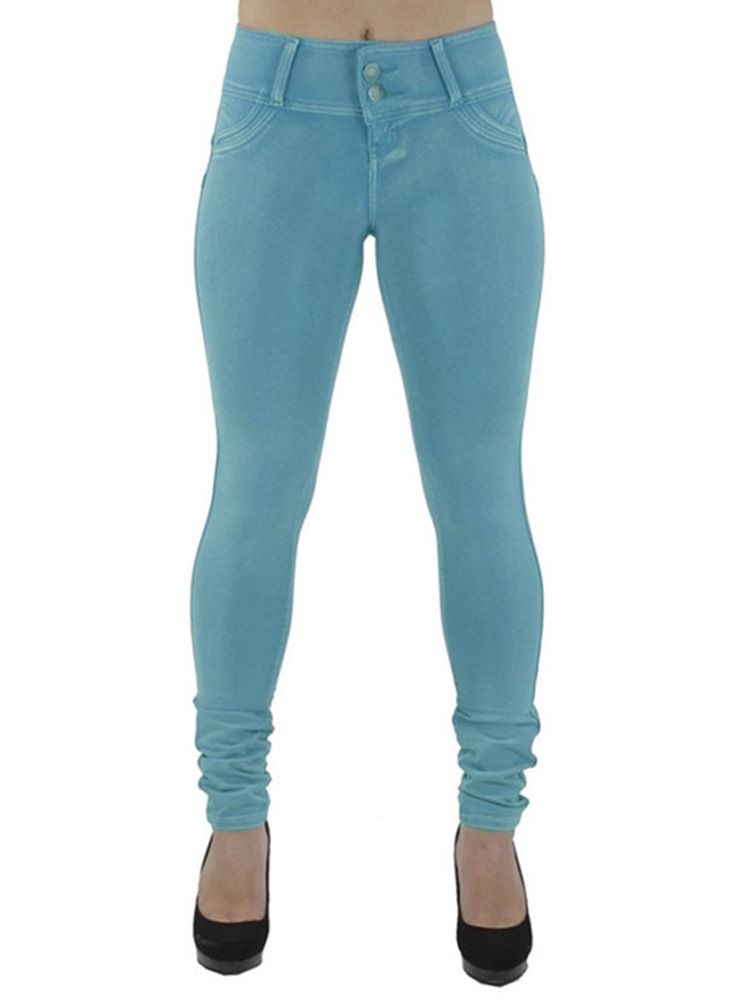 Calça Feminina Skinny Button