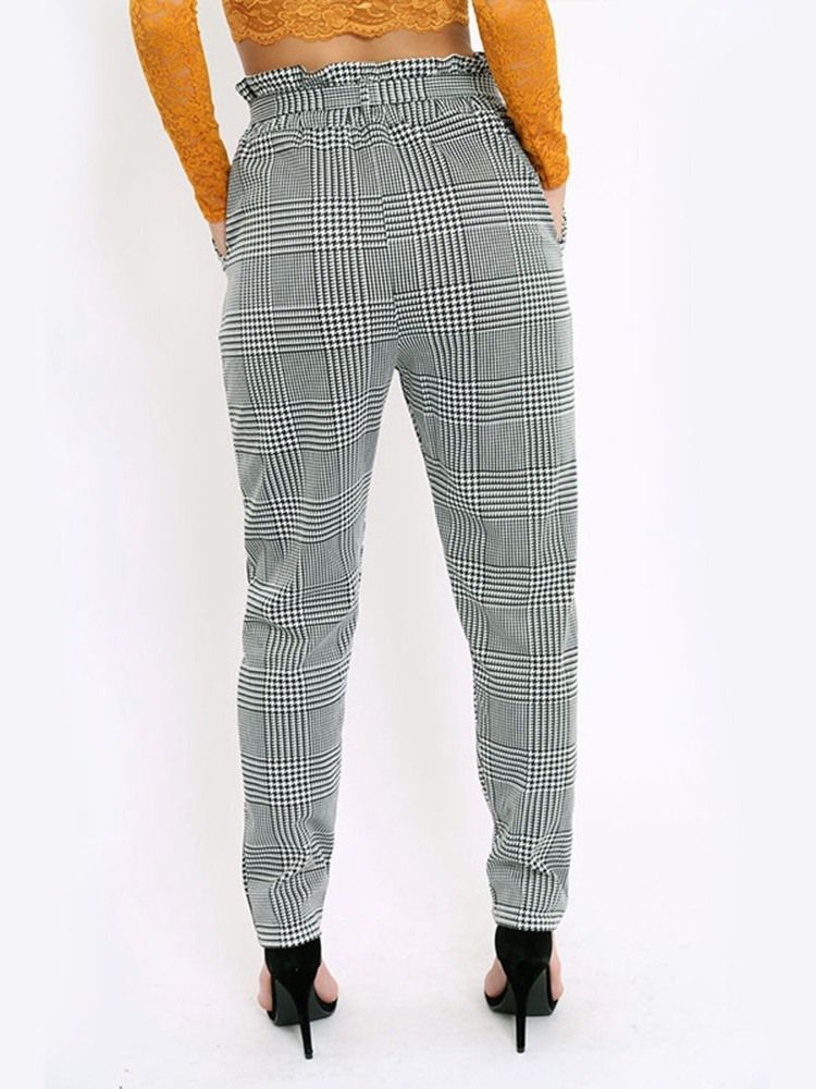 Calça Harem Slim Houndstooth Com Estampa Feminina