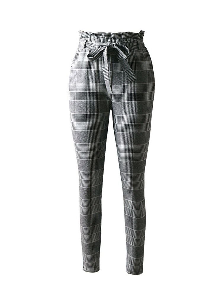 Calça Harem Slim Houndstooth Com Estampa Feminina