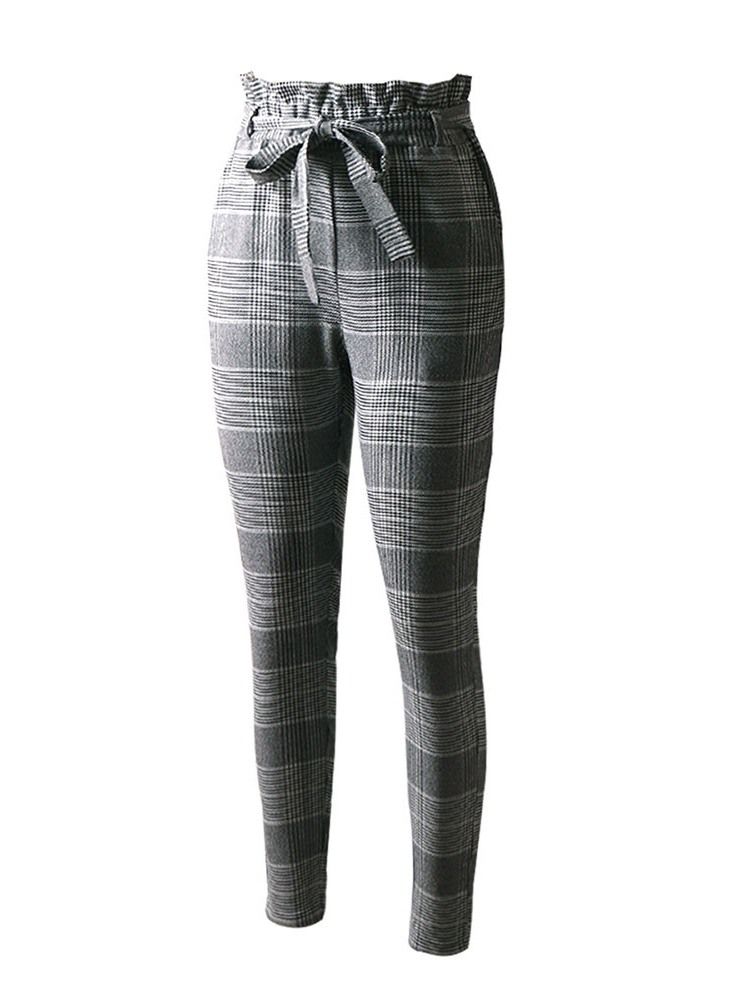 Calça Harem Slim Houndstooth Com Estampa Feminina