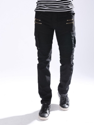 Calça Jeans Casual Masculina Multi-zip Vogue