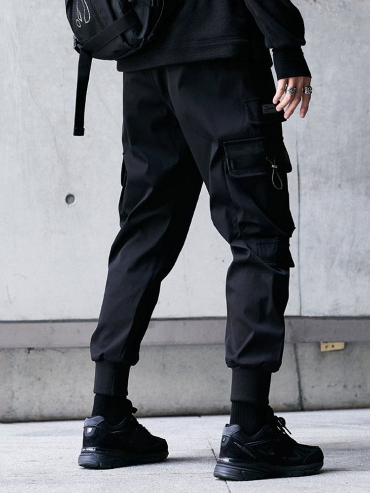 Calça Lápis De Bolso Calça Hip Hop Casual Masculina De Cintura Média