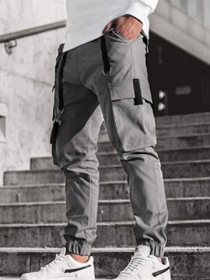 Calça Lápis De Bolso Liso Quatro Estações Calça Média Cintura Casual Masculina