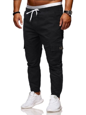 Calça Lápis Casual Homem Com Bolso Lado Liso