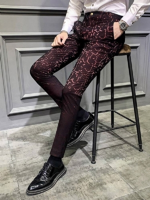 Calça Lápis Casual Masculina Estampa Xadrez