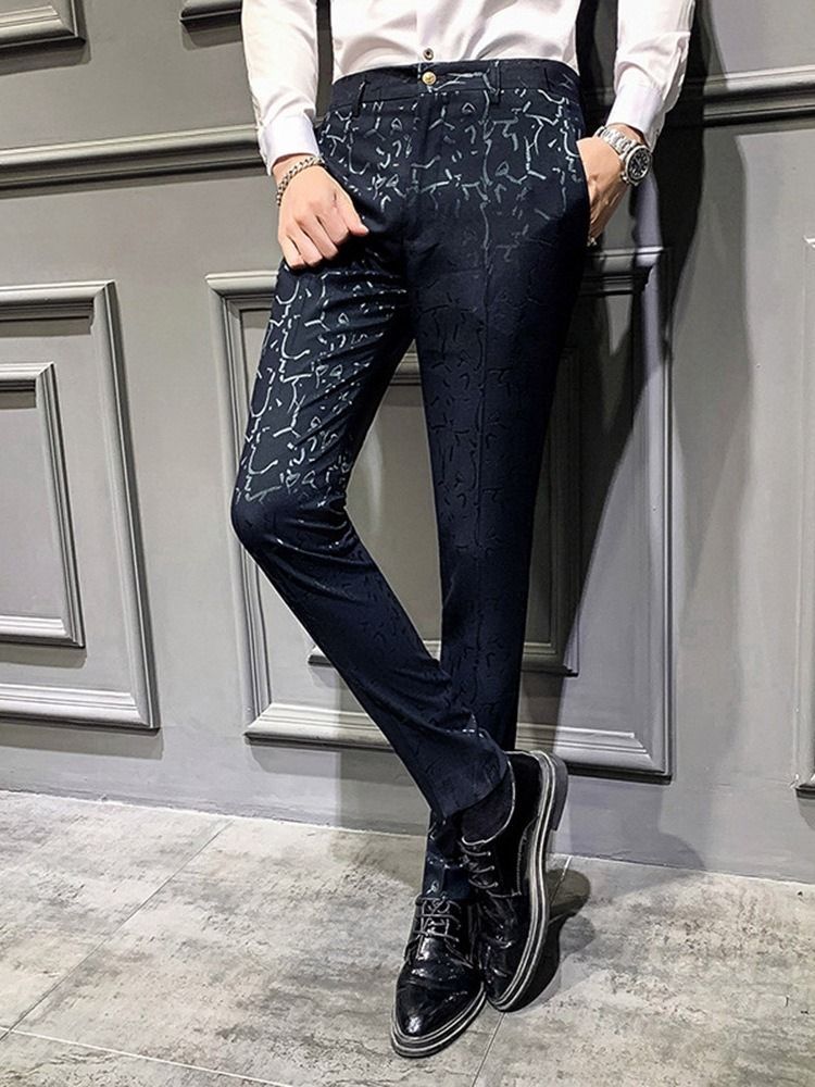 Calça Lápis Casual Masculina Estampa Xadrez